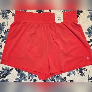Xersion High Rise Quick-Dri Athletic Shorts NWT Size L Coral 4” Lightweight